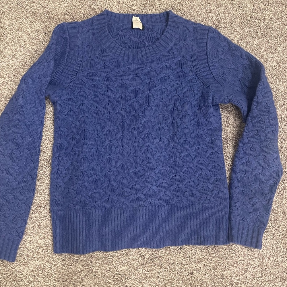Jcrew cable knit sweater blue size XS